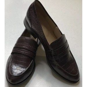 COPY - Nine West Orlee Croco Loafers. Brown Slip on. Size 7M.Padded Footbed.MSR…